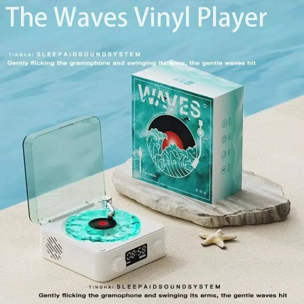 Vinyl Record Bluetooth Speaker with RGB Projection Lamp