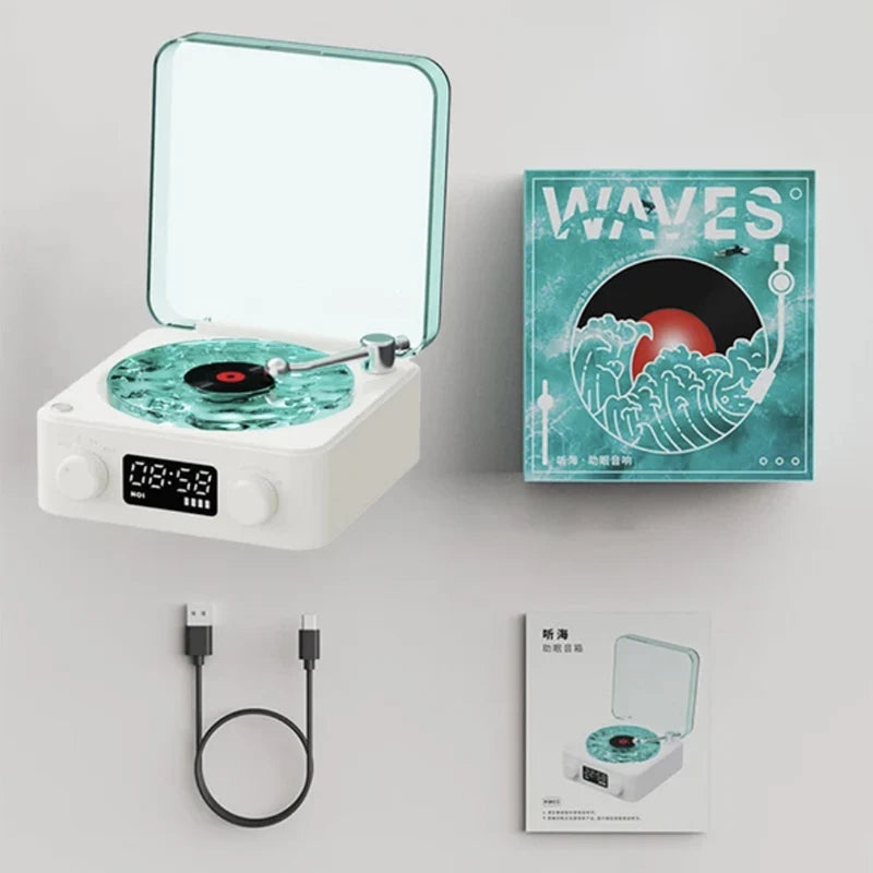 Vinyl Record Bluetooth Speaker with RGB Projection Lamp