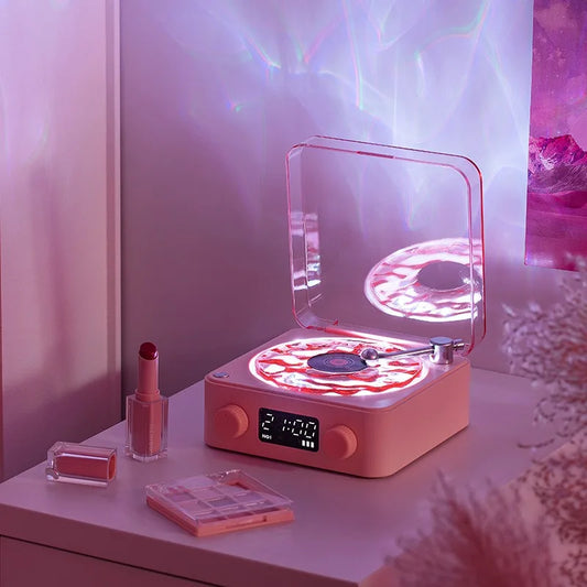 Vinyl Record Bluetooth Speaker with RGB Projection Lamp