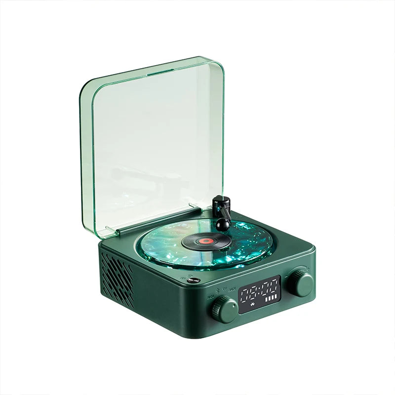 Vinyl Record Bluetooth Speaker with RGB Projection Lamp